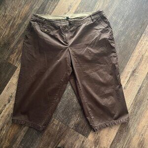 Avenue Brown Capri Pants Plus Size 18 Casual Cropped Trousers